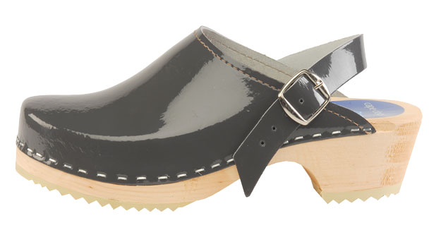 patent leather clogs