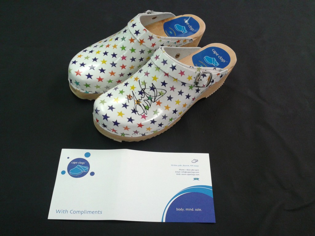 Ariel Winter Autographed Clogs for Auction in Autism Awareness Month